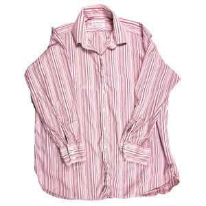 Turnbull & Asser mens dress shirt Pink Stripes London 17.5 Quiet Luxury Classic